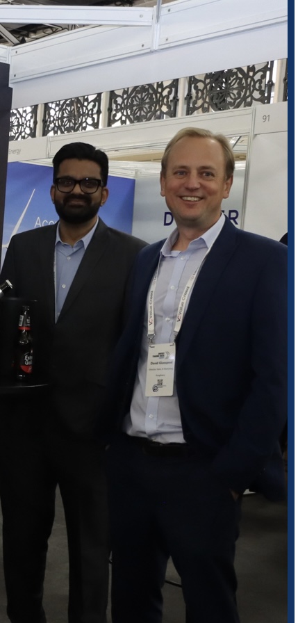 David Glasspool and Bhuvnesh Saraswat at the Amphora stand