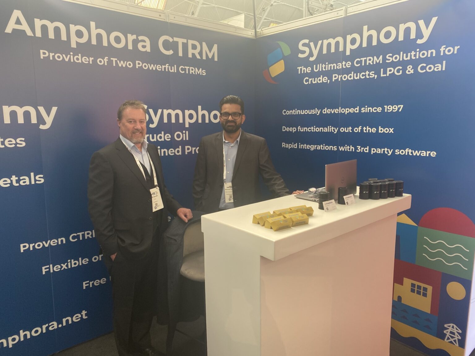 Jeff Carvell and Bhuvnesh Saraswat at the Amphora stand
